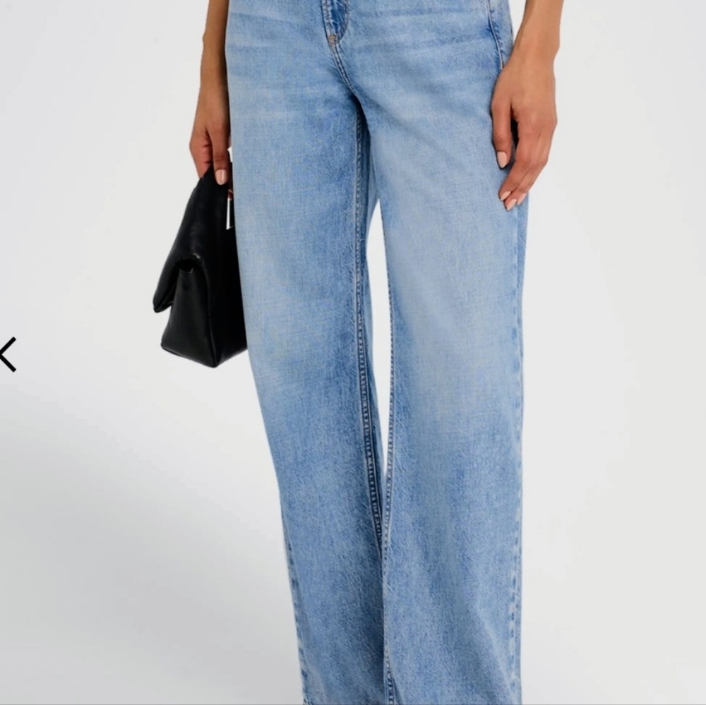 rag & bone Featherweight Logan Mid-Rise Wide-Leg Jeans Sz 27 - Picture 3 of 12